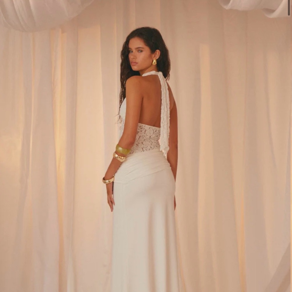 Peppermayo White Lace Halter Maxi Dress - Picture 2 of 4